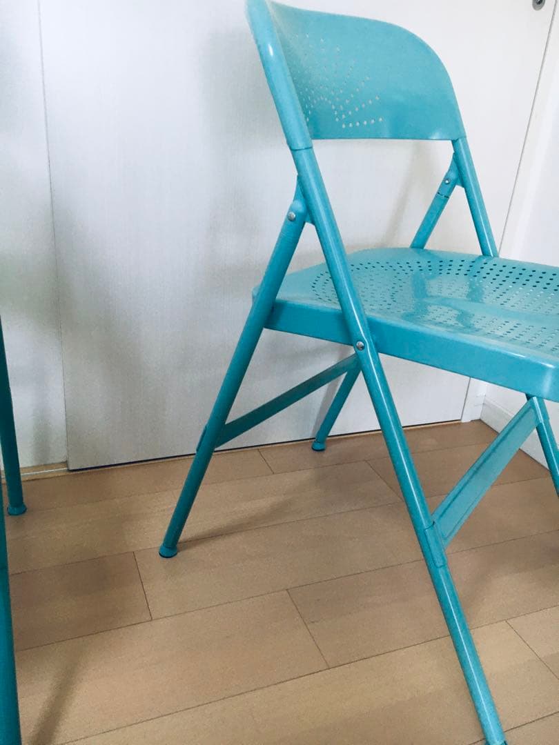 IKEA折り畳みチェアー 2脚セット カラー ターコイズ