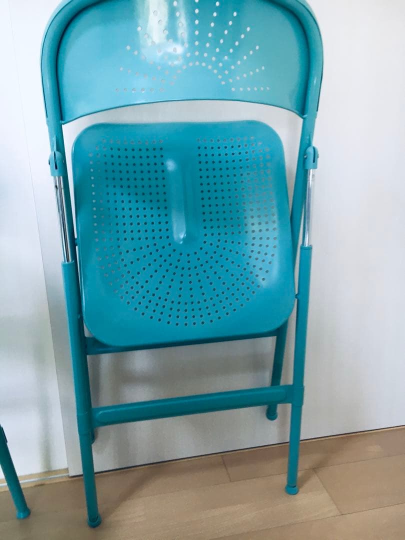 IKEA折り畳みチェアー 2脚セット カラー ターコイズ