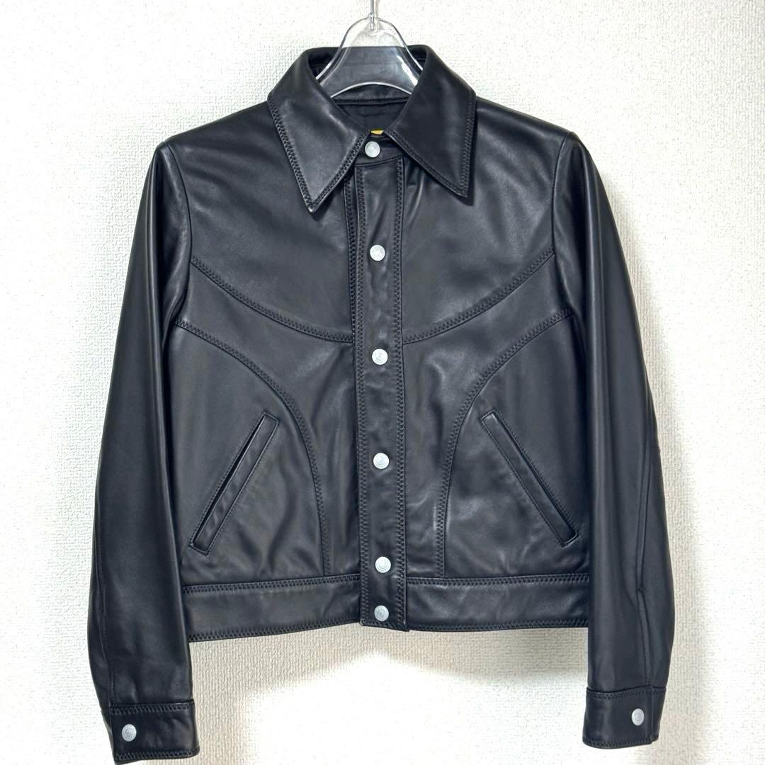 美品　ヒステリックグラマー　ブラック　ラムレザー　コンパクトジャケット　FREE