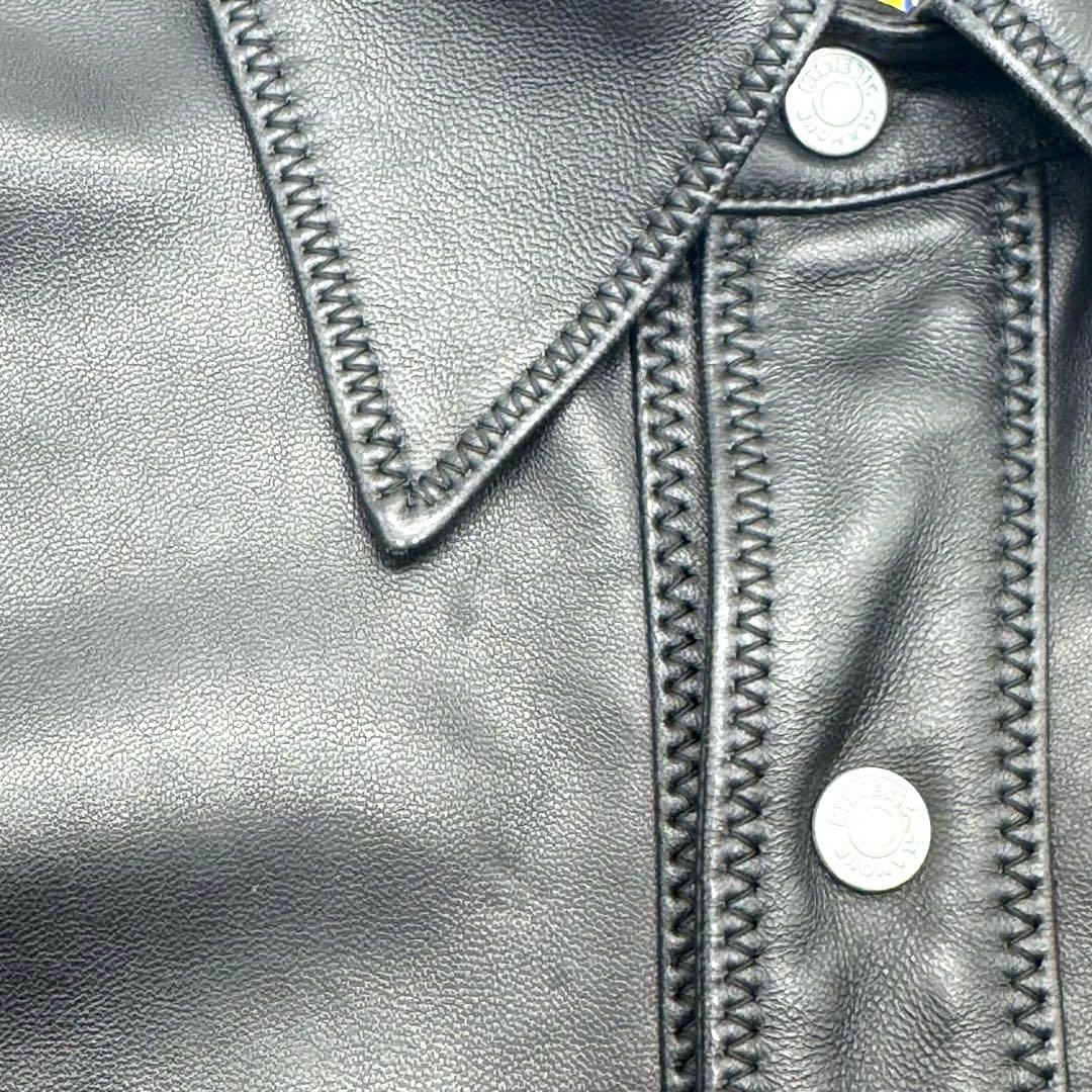 美品　ヒステリックグラマー　ブラック　ラムレザー　コンパクトジャケット　FREE