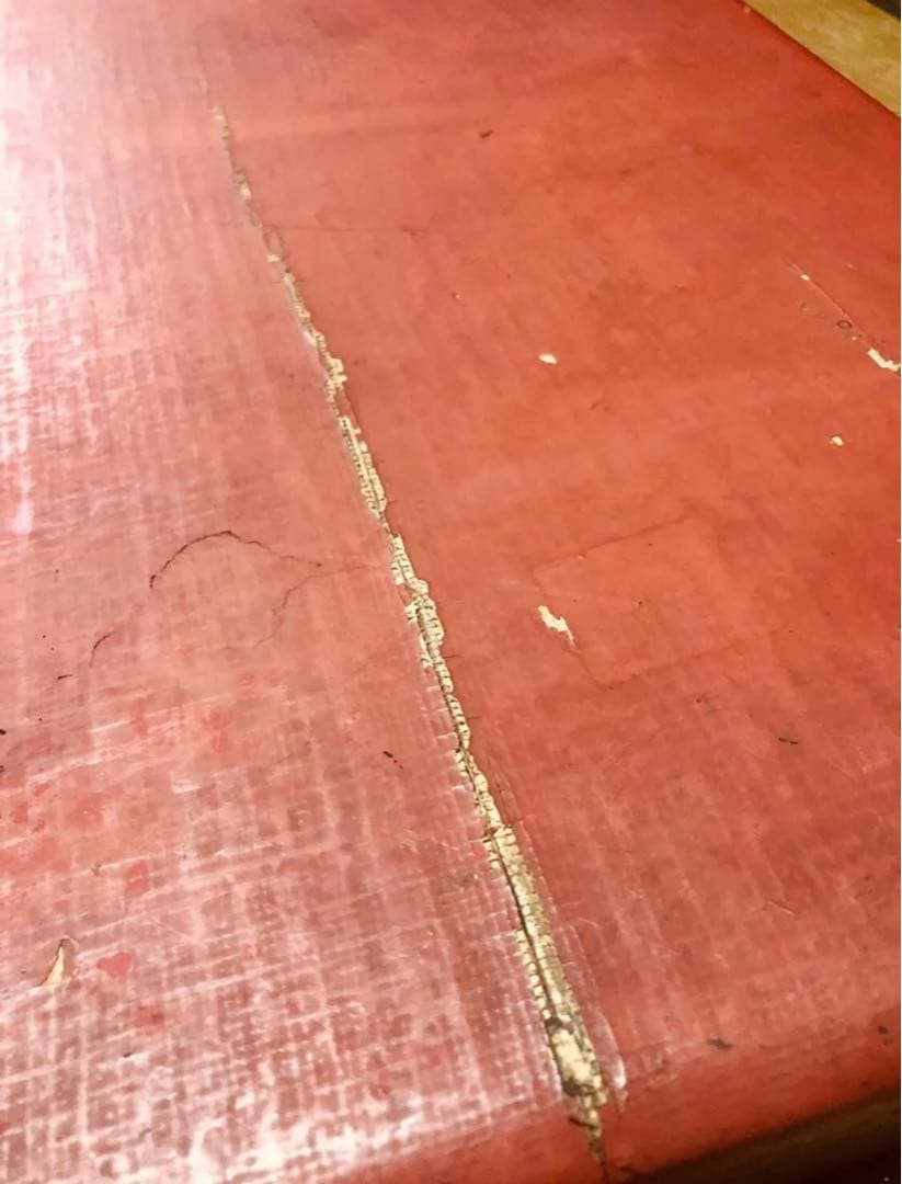 本物一閑張り　１００年前の物　紙と布を貼り合わせ漆で固めた軽く頑丈な物