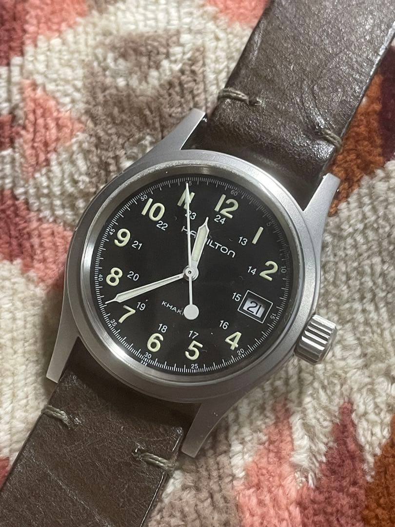 【希少⭐️ビンテージ】HAMILTON KHAKI腕時計 ブラック H683110