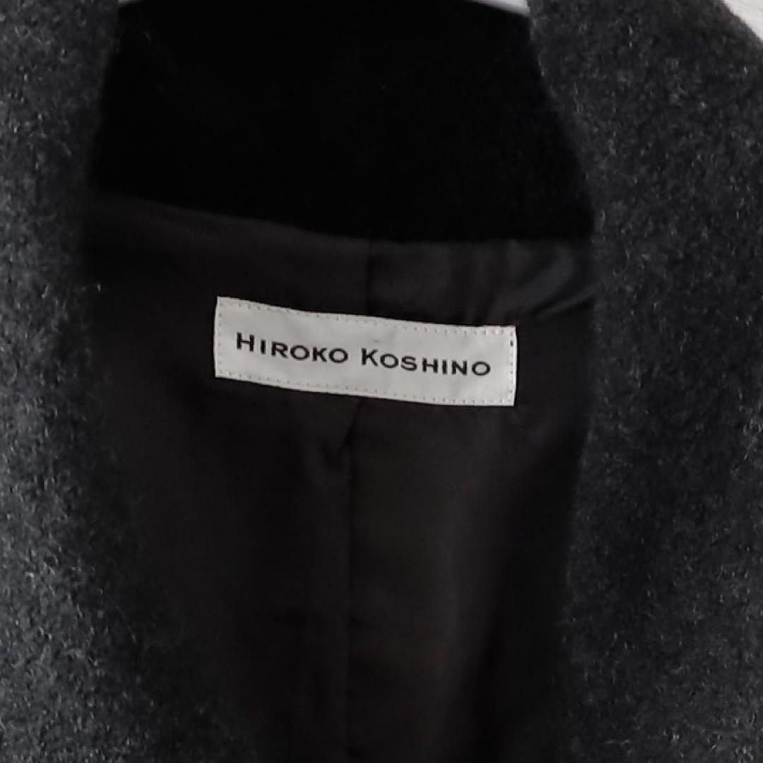 HOROKO KOSHINO ヒロココシノ　ウールコート　ステッチ　フリンジ