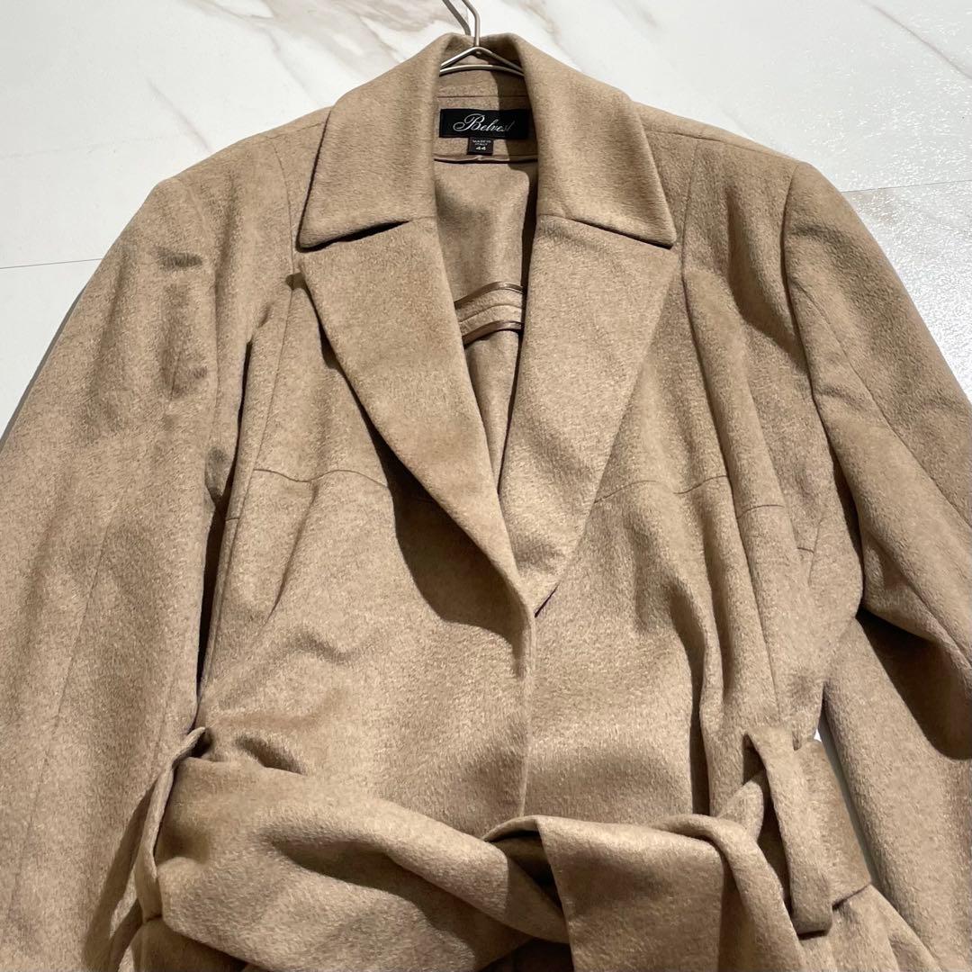 極美品✨ ベルベスト カシミヤ×ミンク素材 トレンチコート ブラウン 大きい