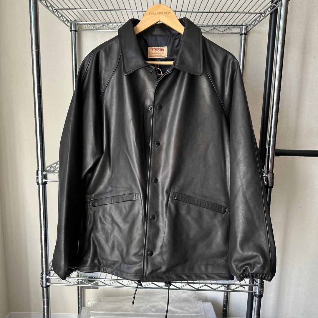 水染カーフレザー コーチジャケット 1.1-1.2mm 無塗装 L