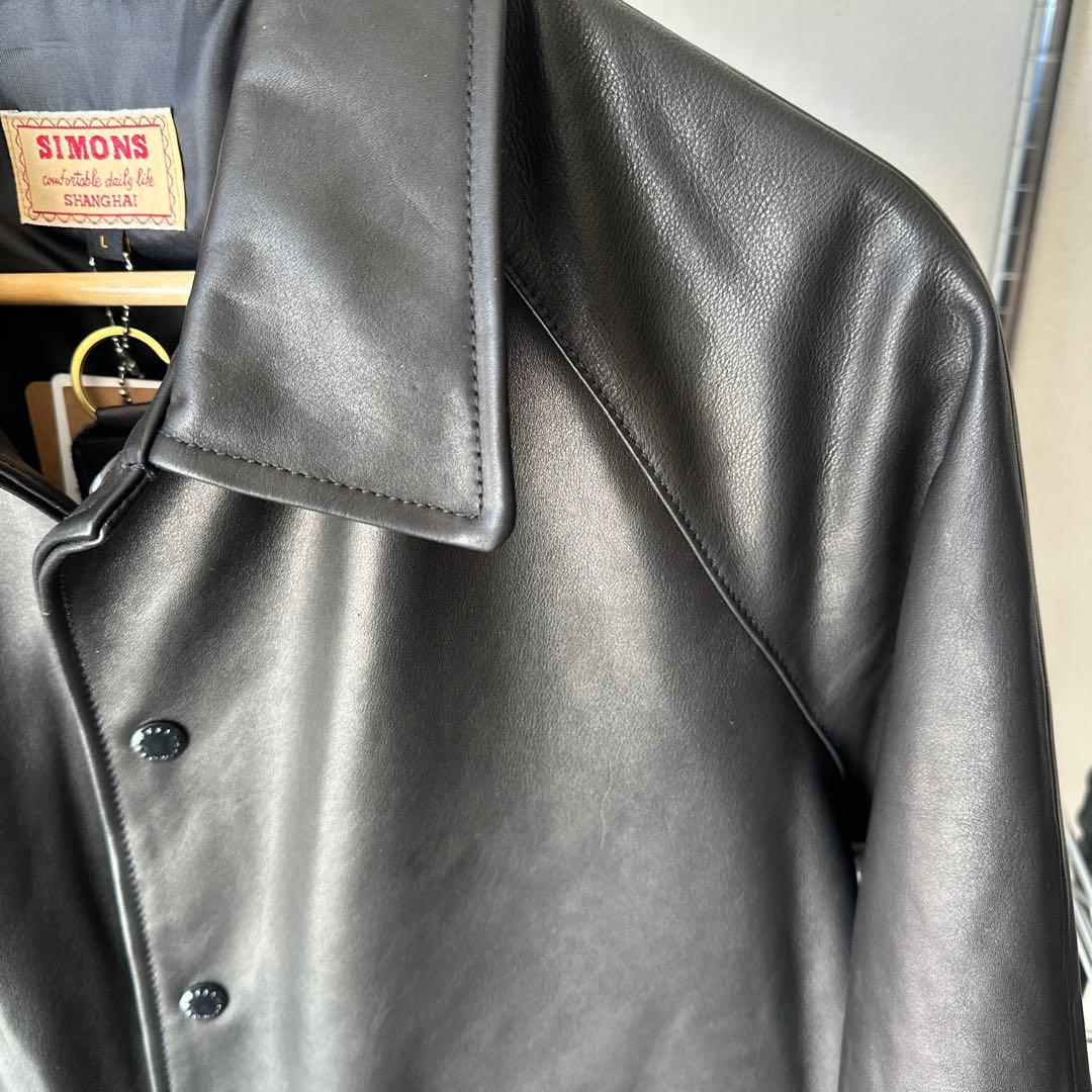 水染カーフレザー コーチジャケット 1.1-1.2mm 無塗装 L