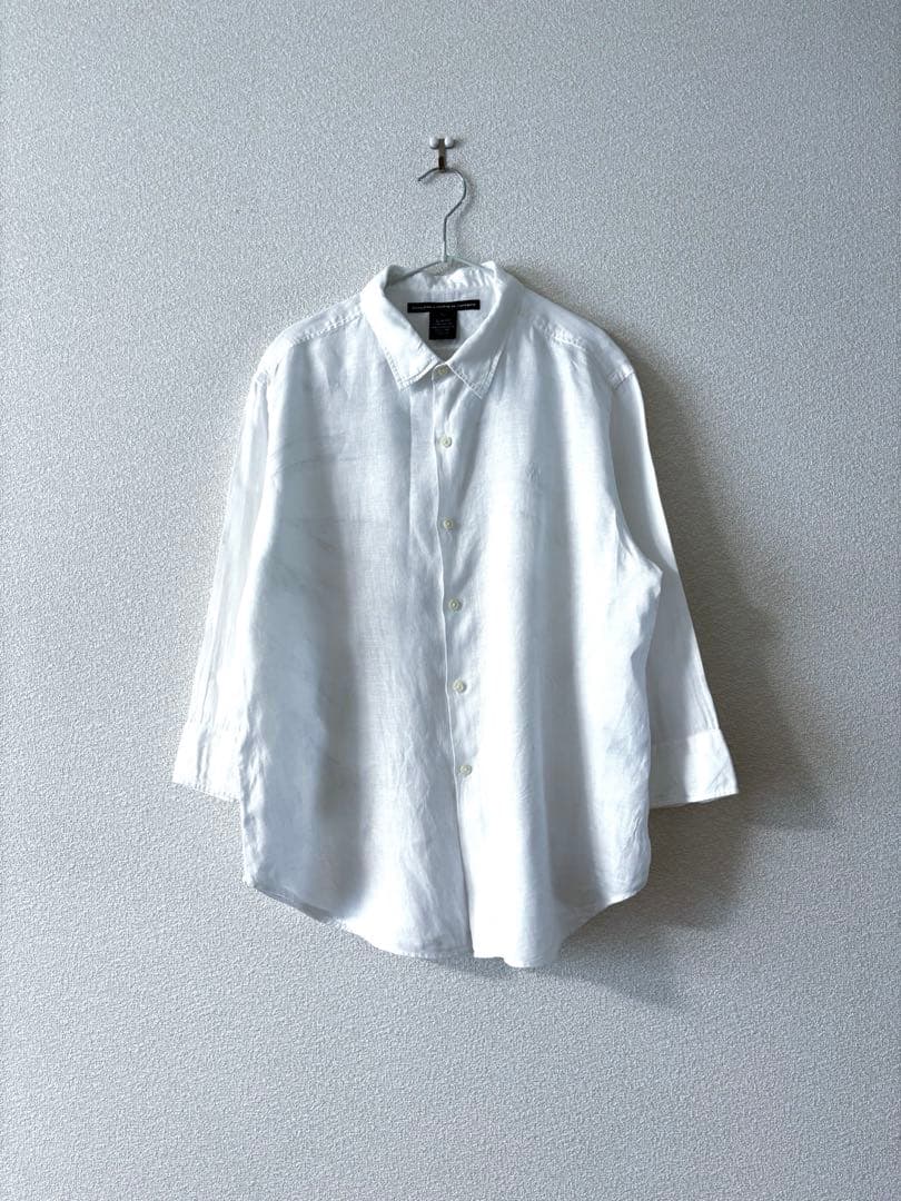 ラルフローレン　白　リネン　シャツ　ポニー刺繍　白　XL