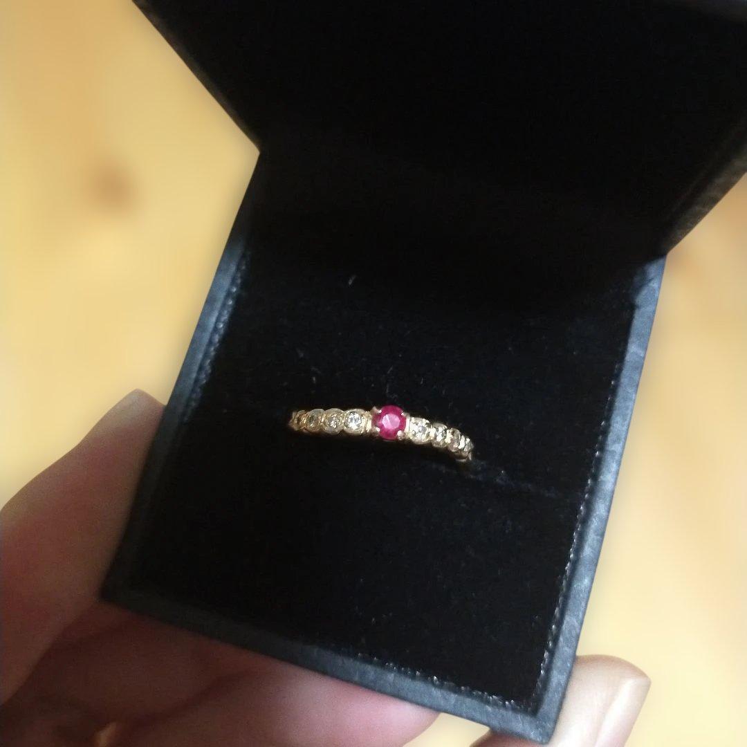 専用です ルビー付きゴールドリング 14k