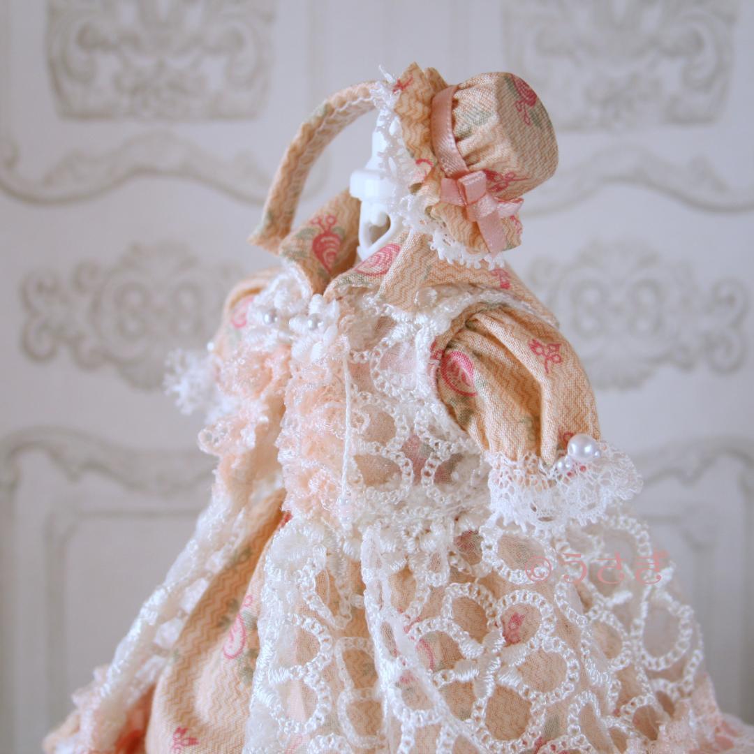 く*ち様 22㎝ドール用 レイヤードドレスセット ハット イヤリング【1164】