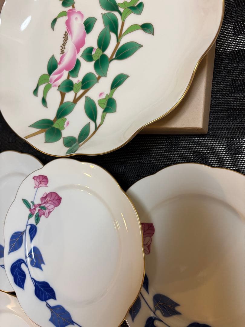 6点セット 新品 香蘭社 大皿 ケーキ皿 取り皿 プレート