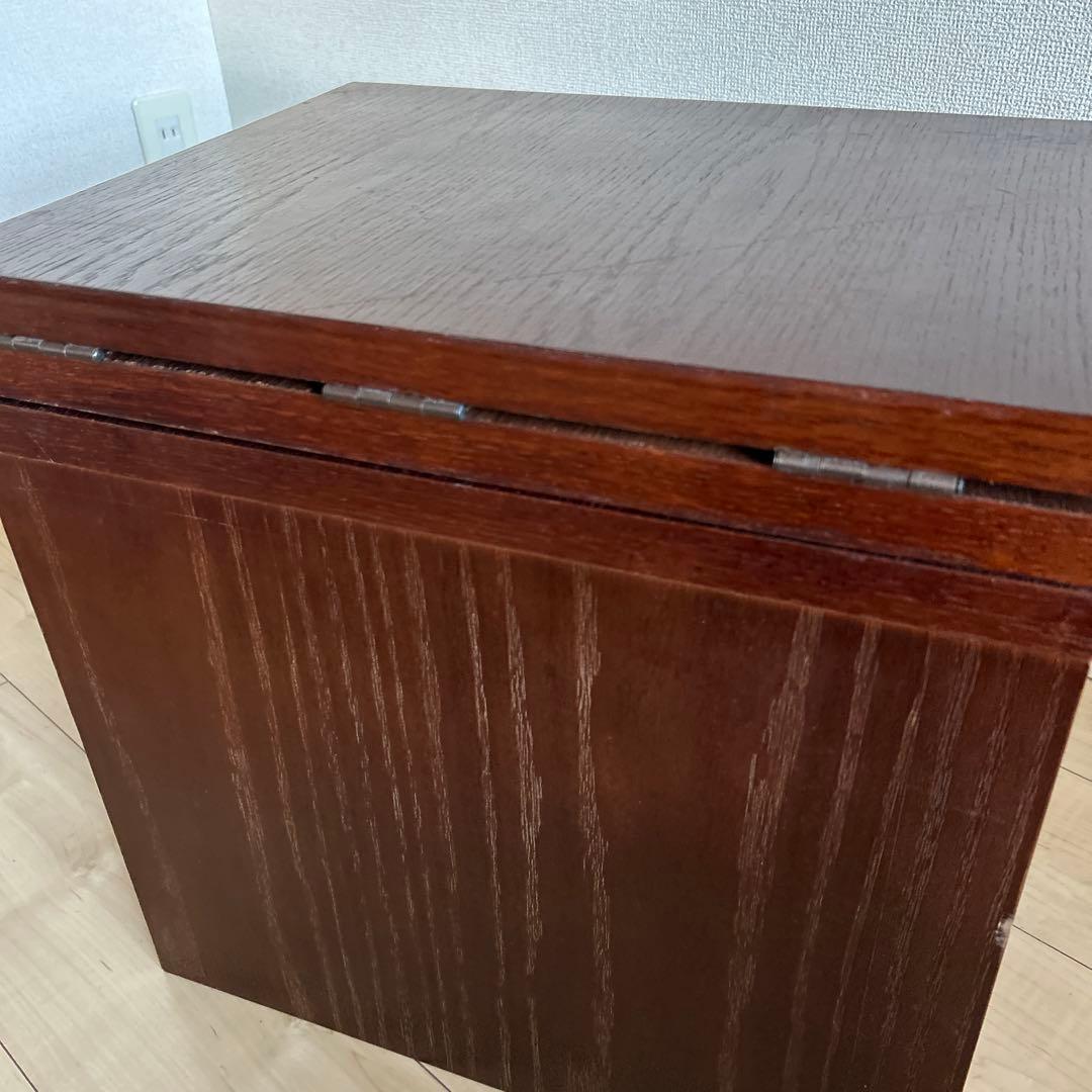 木製折りたたみ文机　和机　三段引き出し　古道具　古民具　アンティーク　昭和レトロ