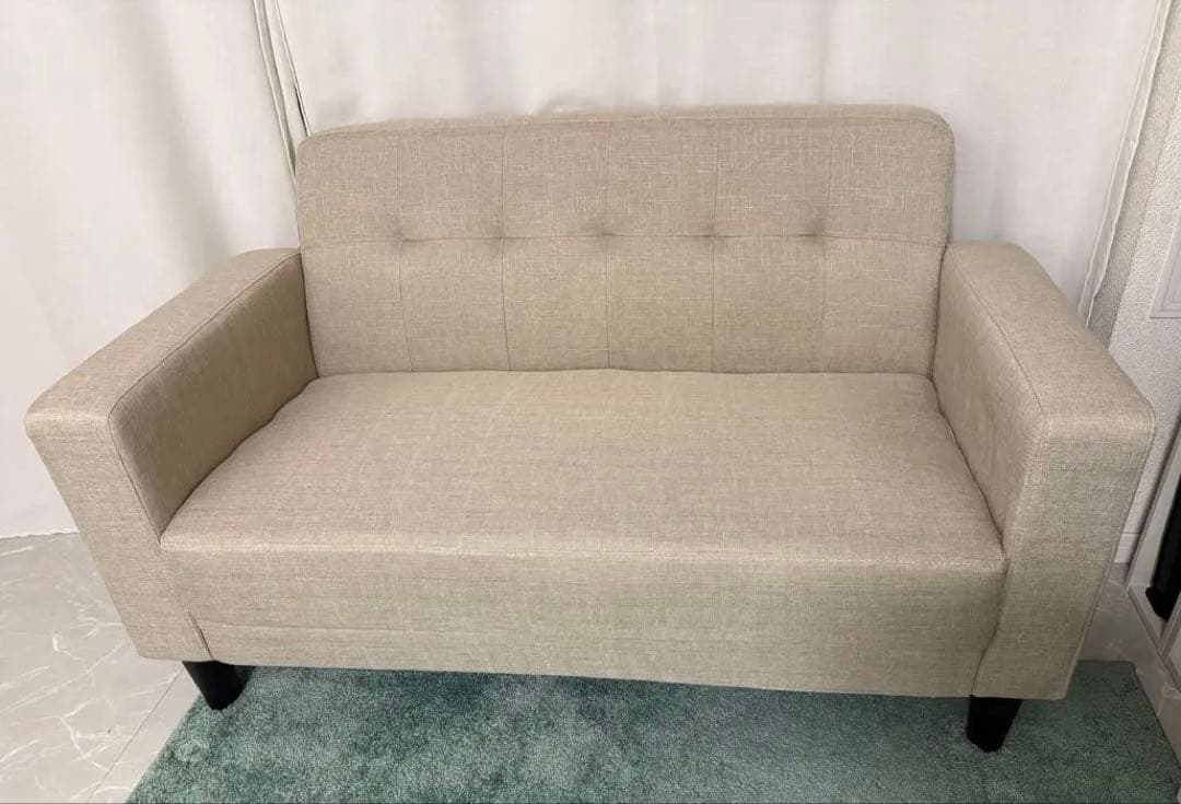本日限定◎大阪⭐️ベージュ ファブリック 2人掛けソファ