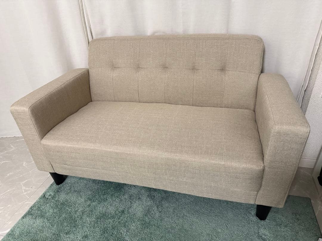 本日限定◎大阪⭐️ベージュ ファブリック 2人掛けソファ
