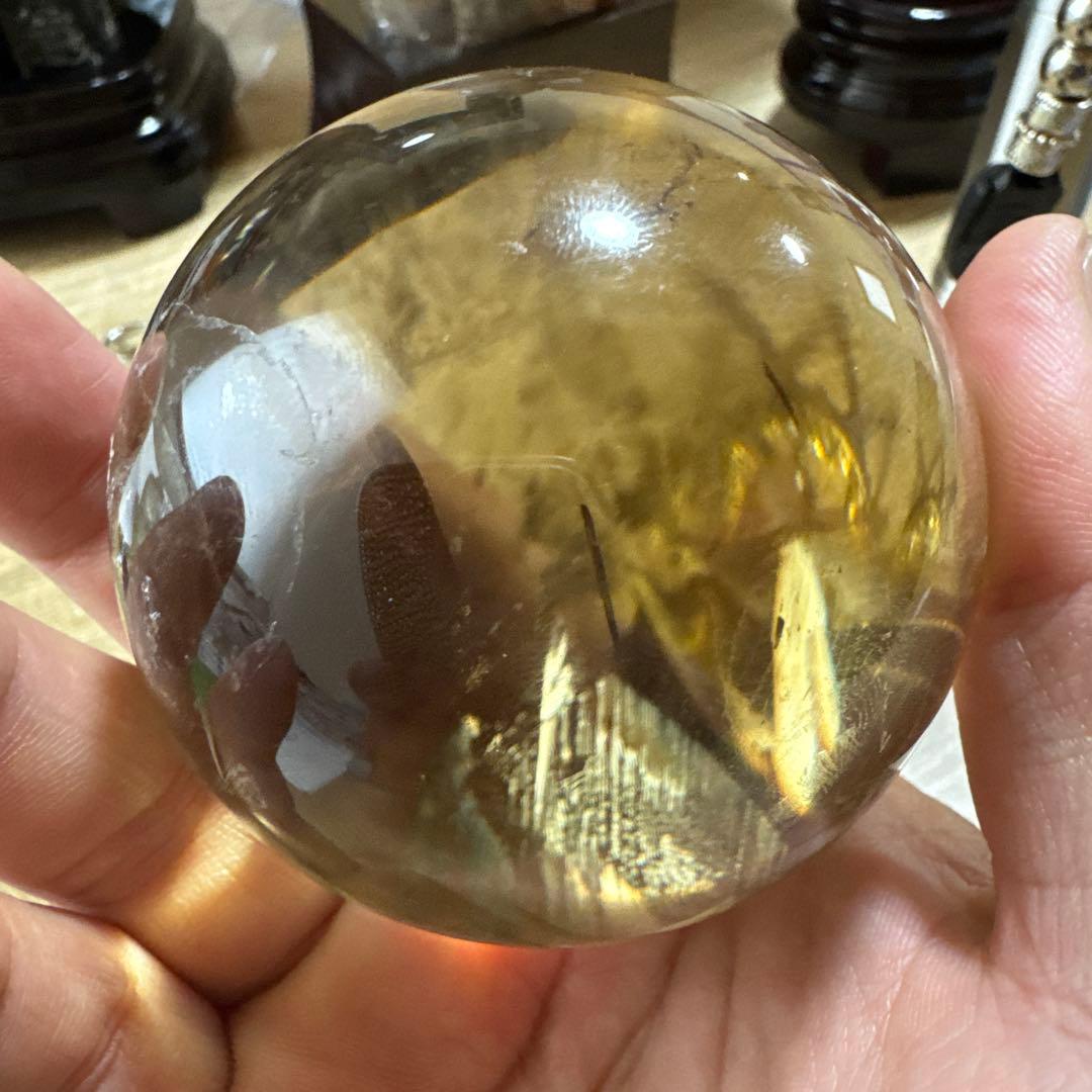 【極上品】コレクション　超透明　スモーキーシトリン　ゼウス　スフィア約6.5cm