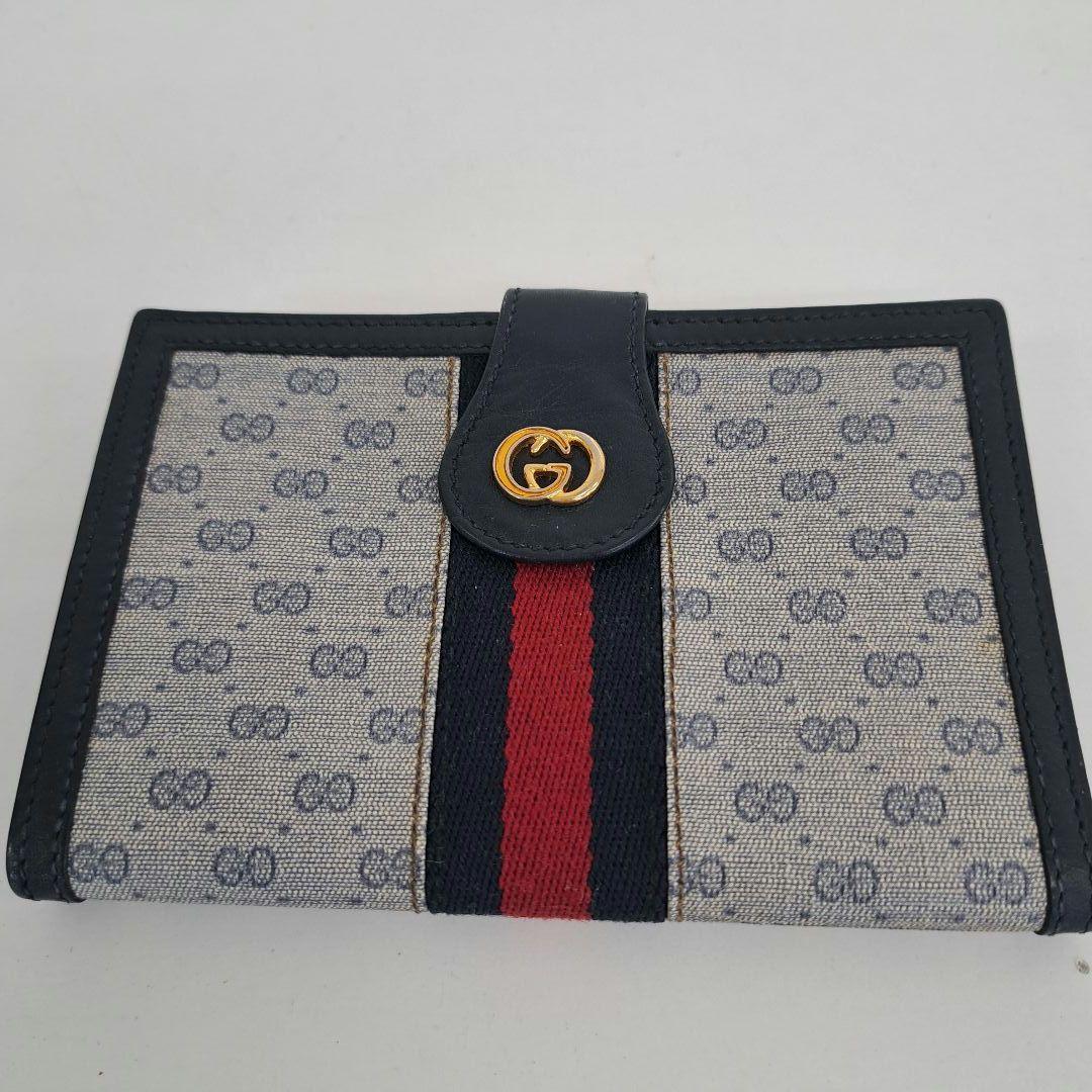 HR1-2GUCCI オールド グッチ 二つ折り 財布 シェリーライン がま口