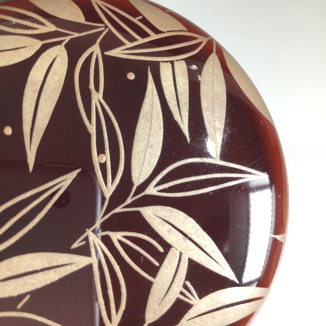 Ｐ６２９　棗　『吉田一峰作』『溜塗』『惺斉好』『笹蒔絵』『中棗』　共箱　茶道具