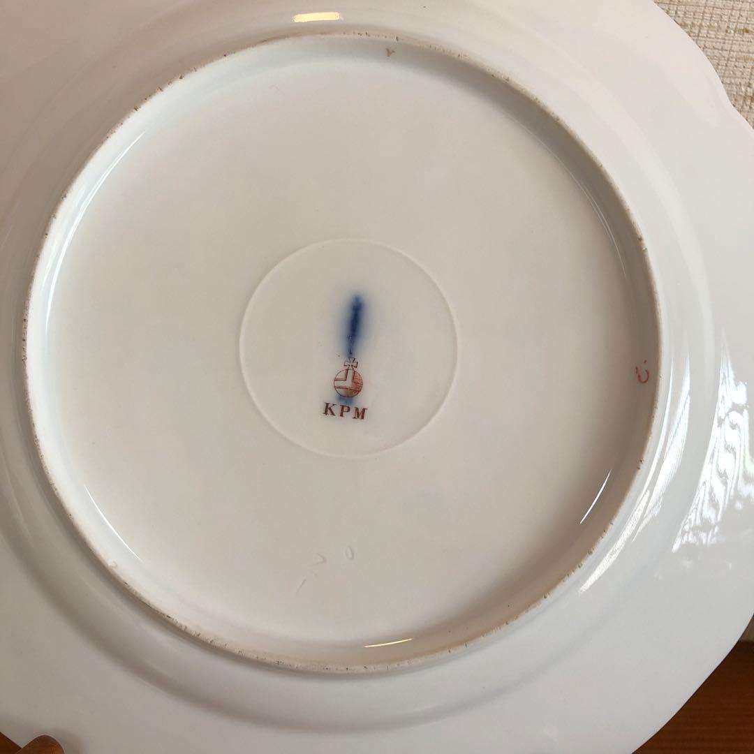 オールドKPM ベルリン 金彩フラワーブーケ皿