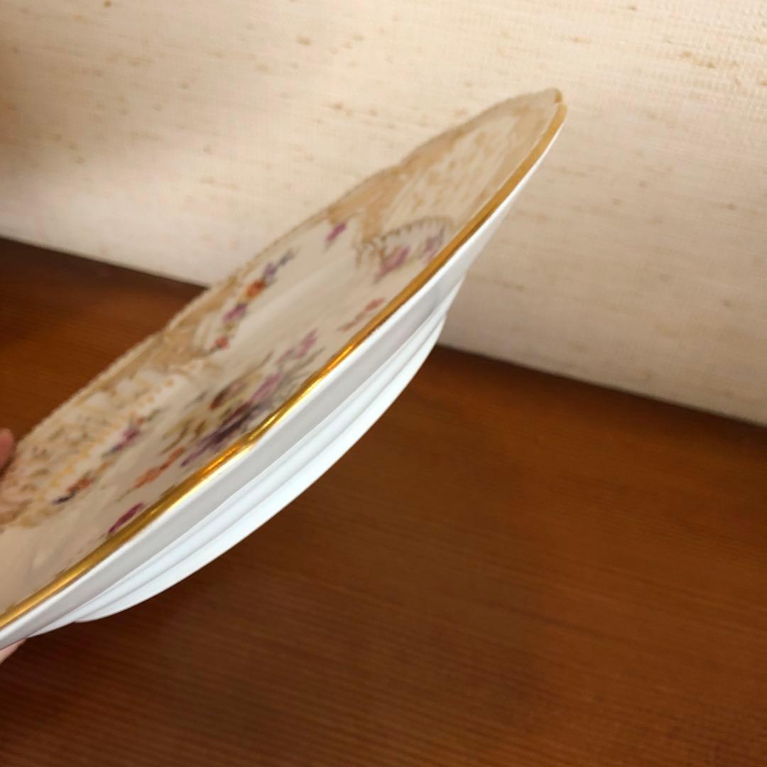 オールドKPM ベルリン 金彩フラワーブーケ皿