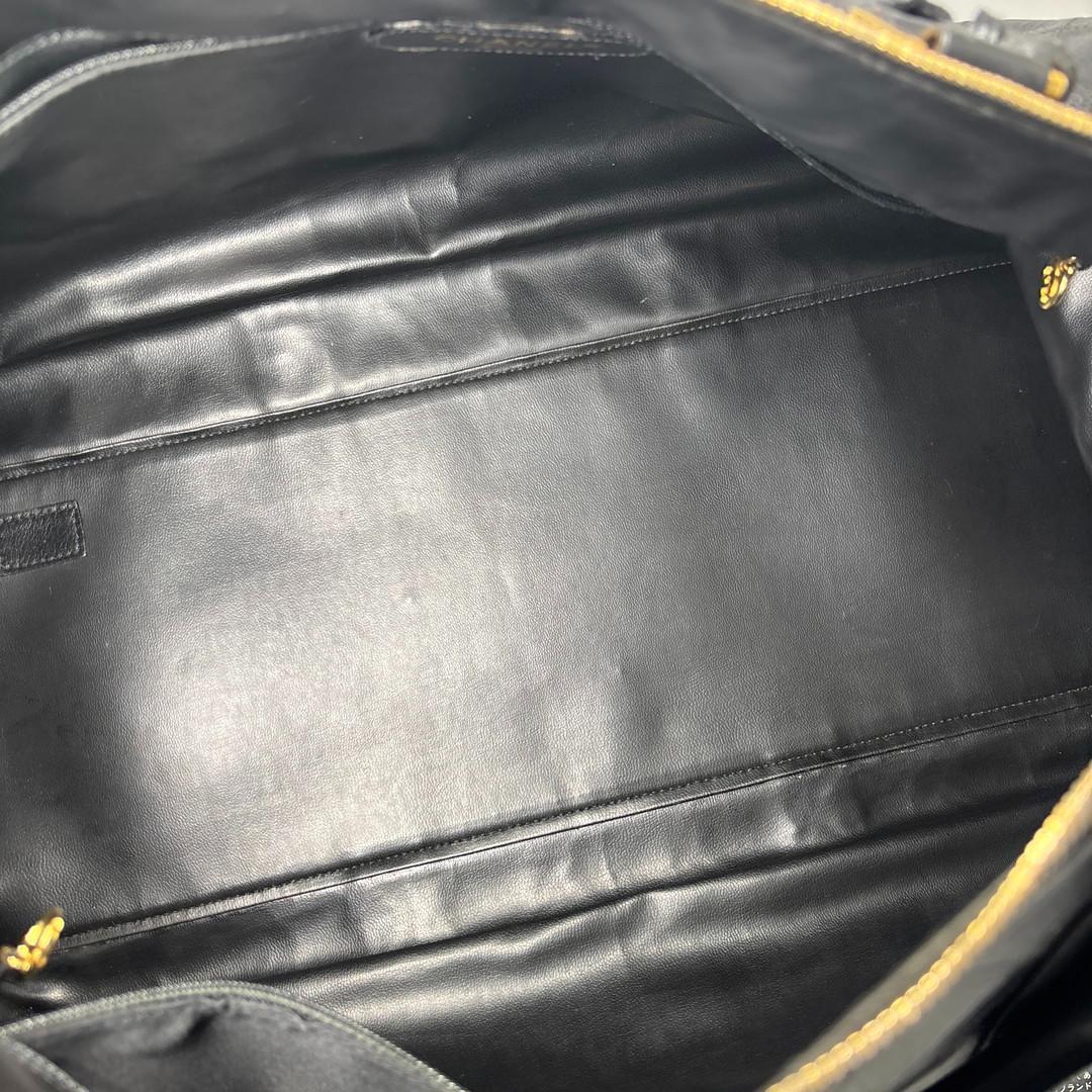 超極美品 シャネル ビコローレ ボストンバッグ ココマーク レザー ブラック