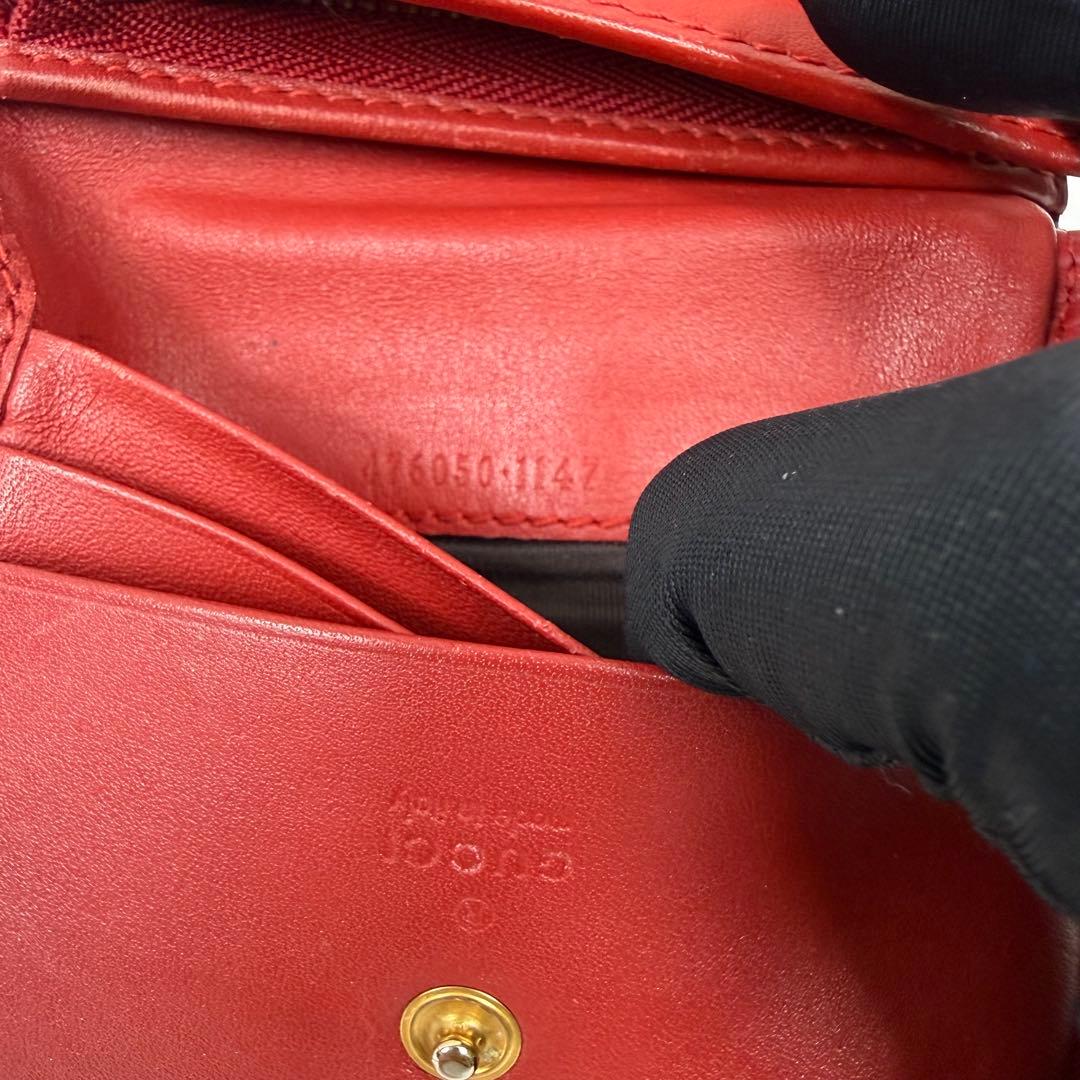 GUCCI チェリー GGスプリーム 二つ折り財布 レッド コンパクトウォレット
