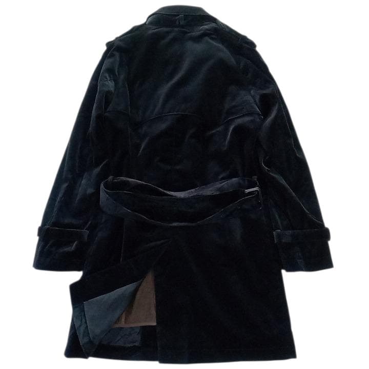 良品 Paul Smith ポールスミス ベロア トレンチコート M 黒 別珍