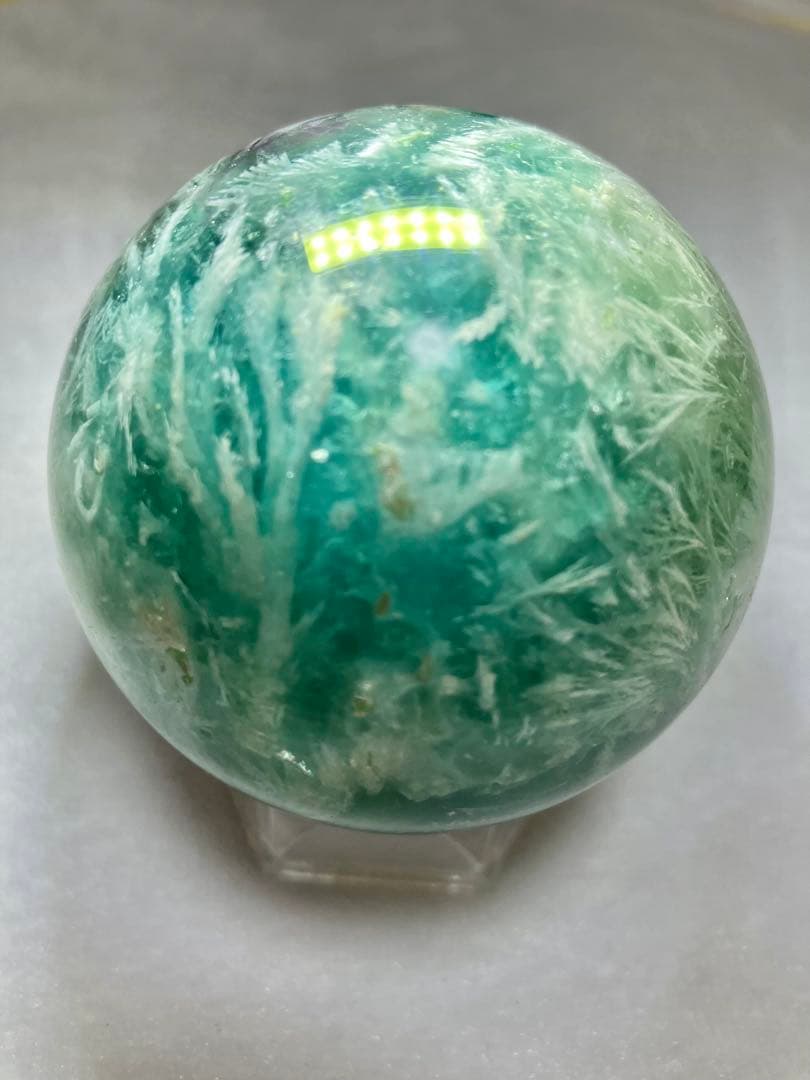 高品質 エンジェルフェザーインフローライトスフィア 66.9mm 台座付