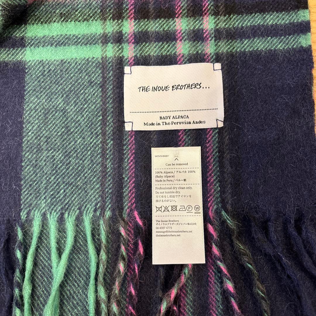 THE INOUE BROTHERS Brushed チェック柄マフラー