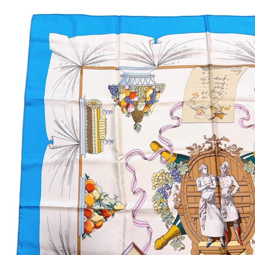 ◇エルメス◇カレ90/シルク/フランス料理を讃えて/スカーフ/タグ付き