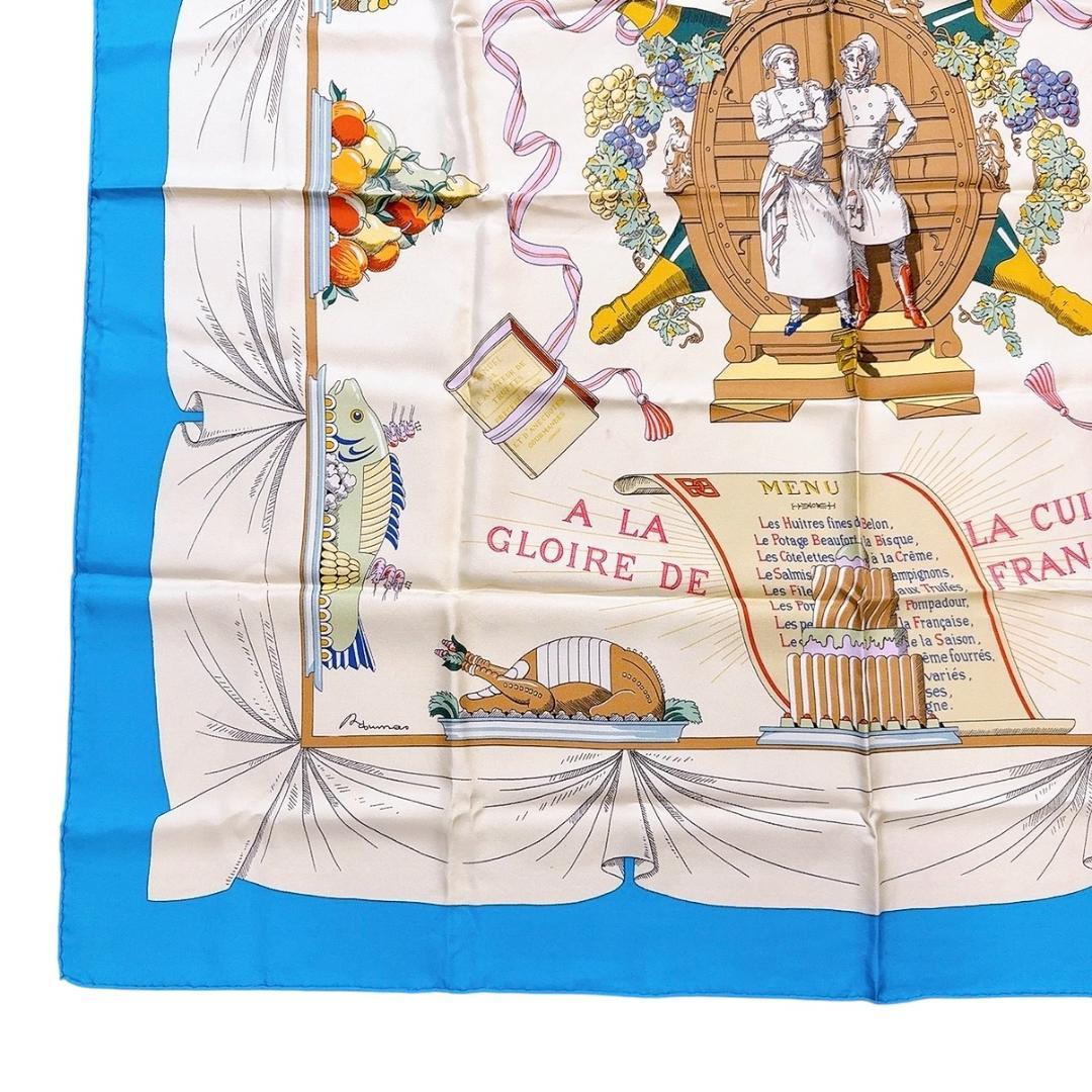 ◇エルメス◇カレ90/シルク/フランス料理を讃えて/スカーフ/タグ付き