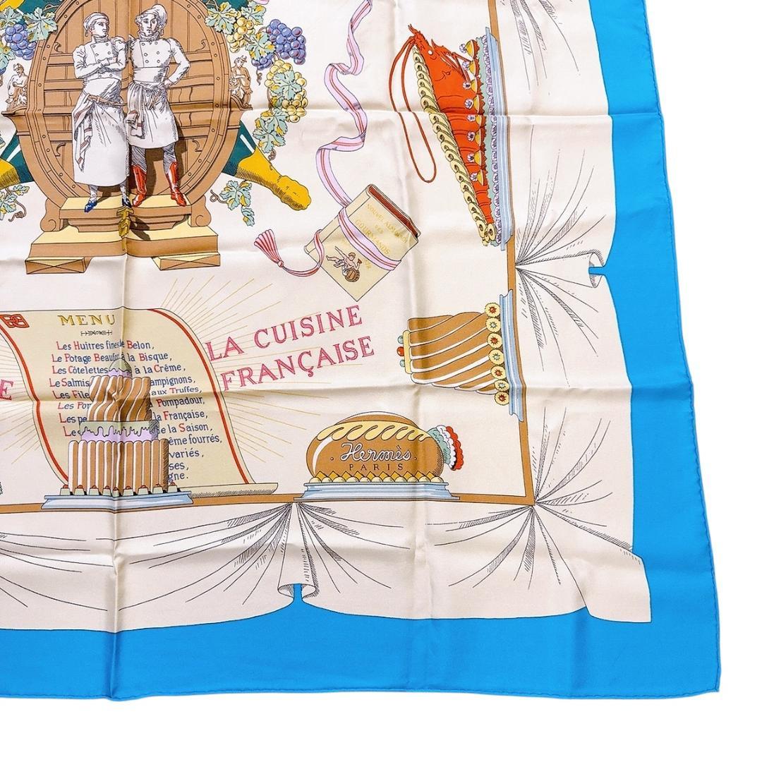 ◇エルメス◇カレ90/シルク/フランス料理を讃えて/スカーフ/タグ付き