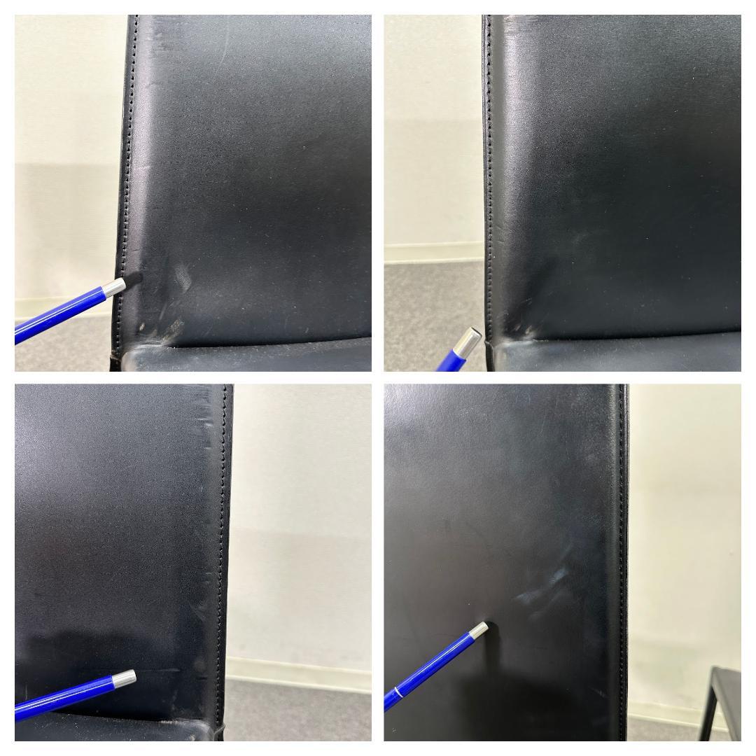 ■arrben■レザーチェア　2脚セット　ダイニング　本革　イタリア　モダン　黒