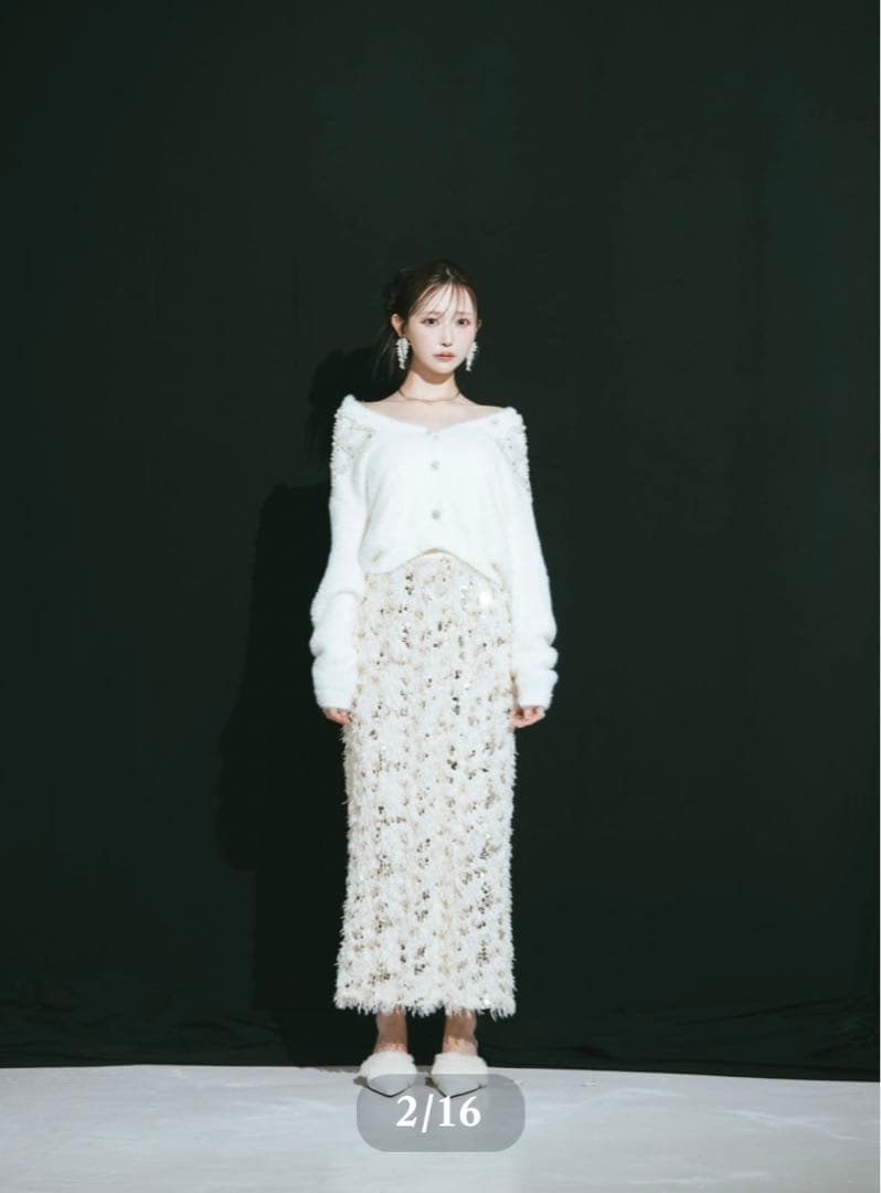 新品 crayme フリンジスパンコールスカート