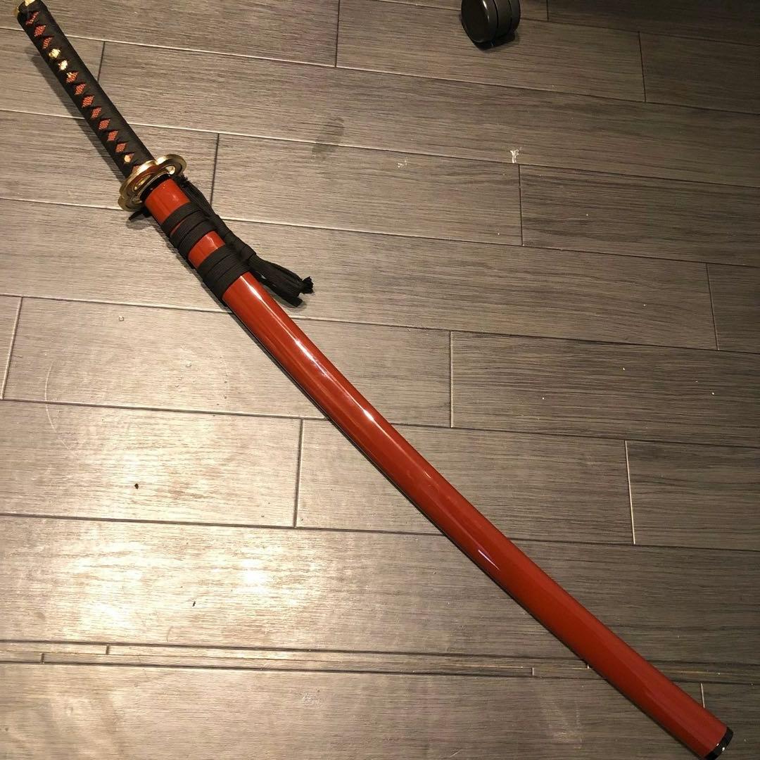 高級模造刀　居合刀　朱拵え　合金刀身