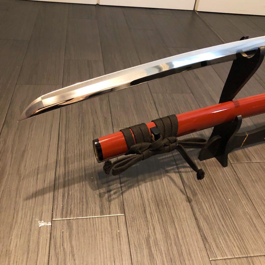 高級模造刀　居合刀　朱拵え　合金刀身