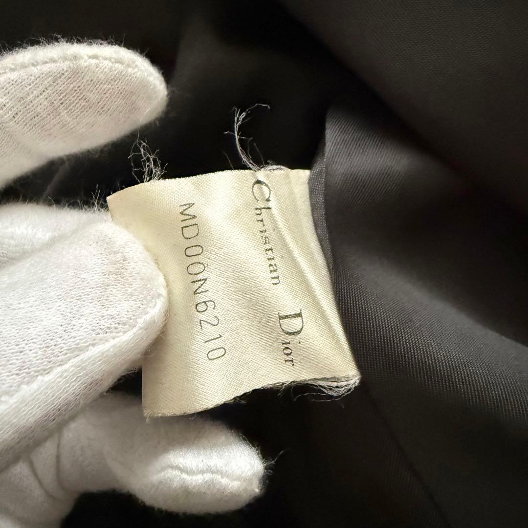 クリスチャンディオール　ロングコート　黒　9　アルパカ混　ジャガード