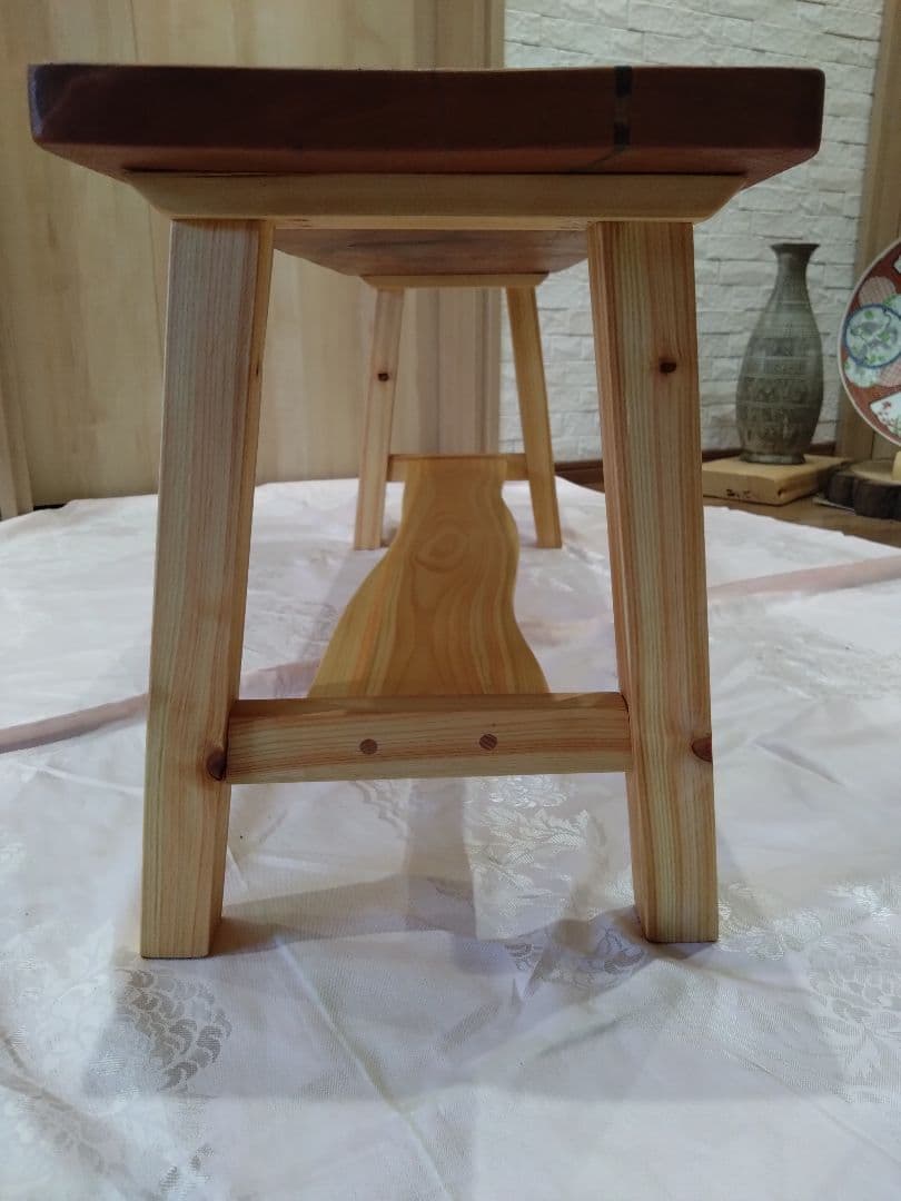 欅一枚板のベンチ75　Haru❕❕長寿のケヤキの杢目が綺麗に出ております。