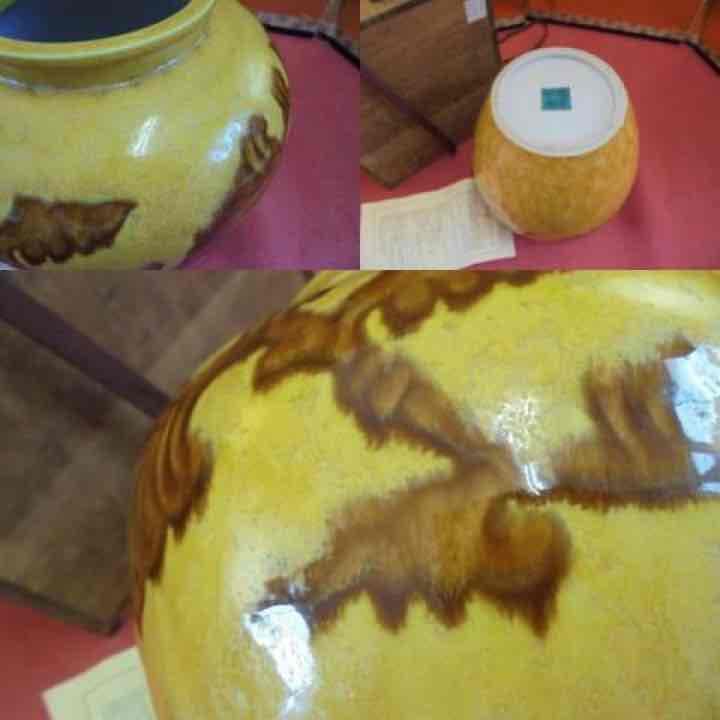 AKａ5380 二代 徳田八十吉 魁星 花瓶 共箱