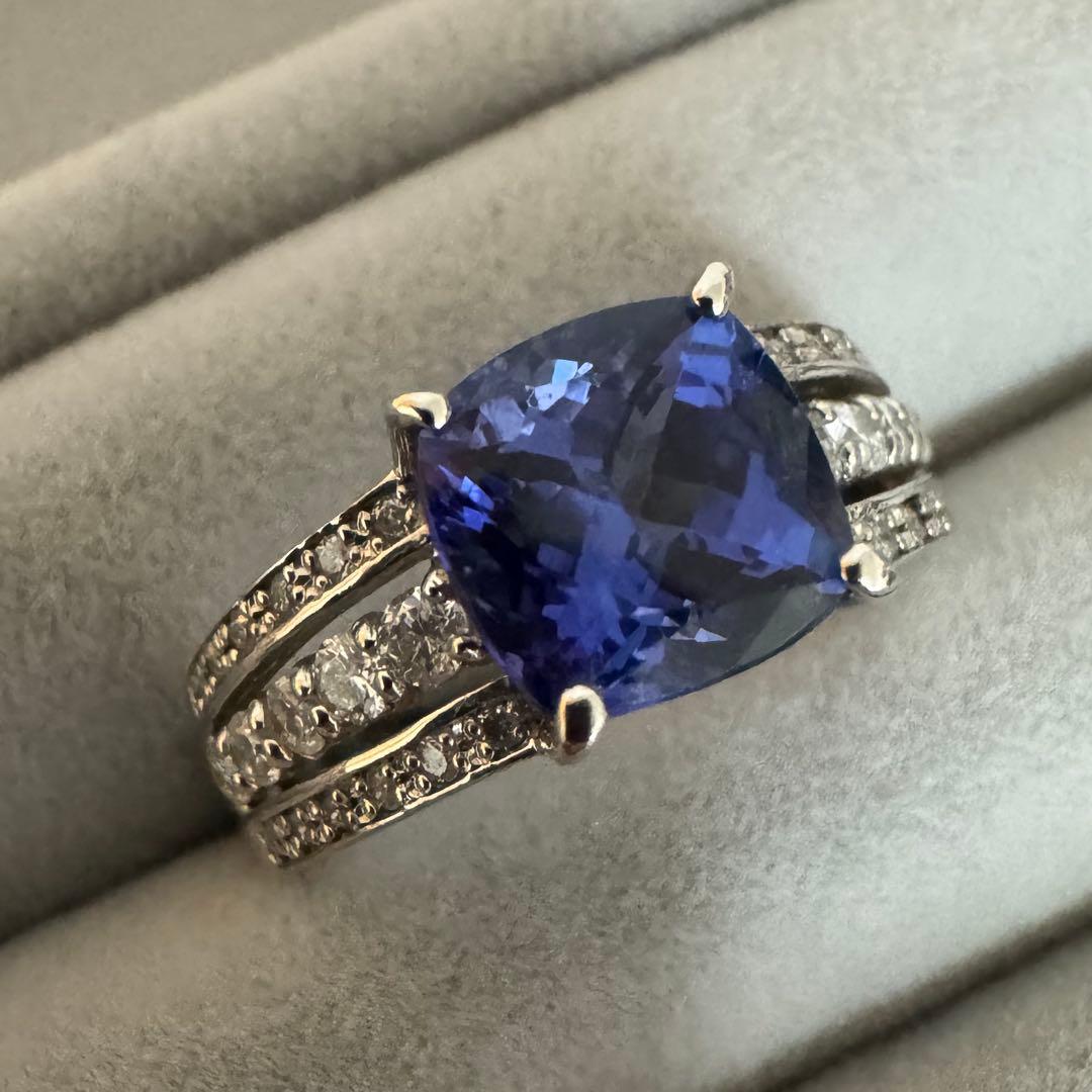 タンザナイト2.53ct ダイヤモンド0.36ct　pt900 リング　12号