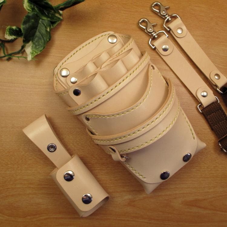 特別価格　ヌメ革ナチュラル　６丁　 ブラシケースセット　SCBC-223/NA3