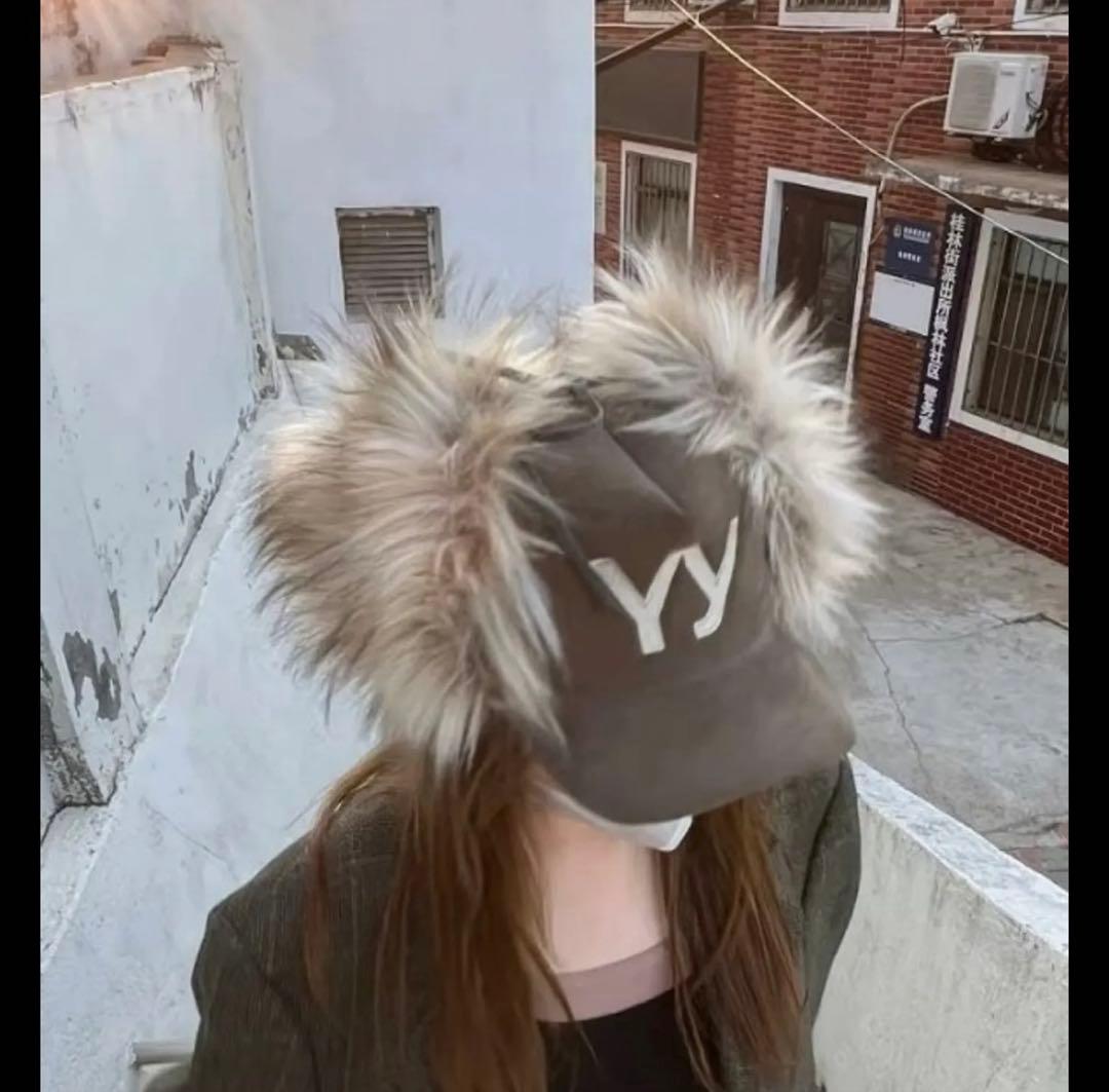 OPEN YY FAUX FUR CAP ファー キャップ
