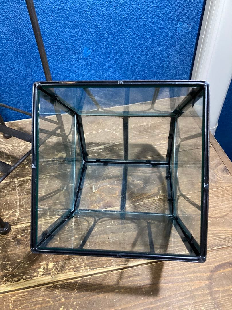 ガラス　ガーデン雑貨　ディスプレイ　花台　フラワースタンド　アイアンスタンド