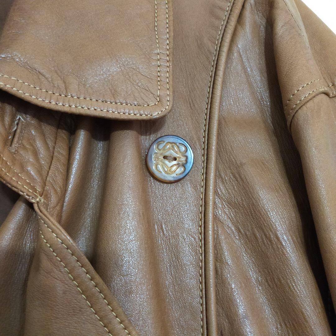 ロエベ　超ヴィンテージ　ナッパ レザー　トレンチコート