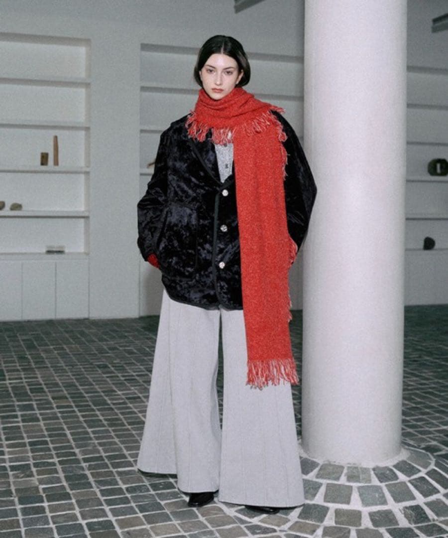 seyto リバーシブルフリンジマフラー