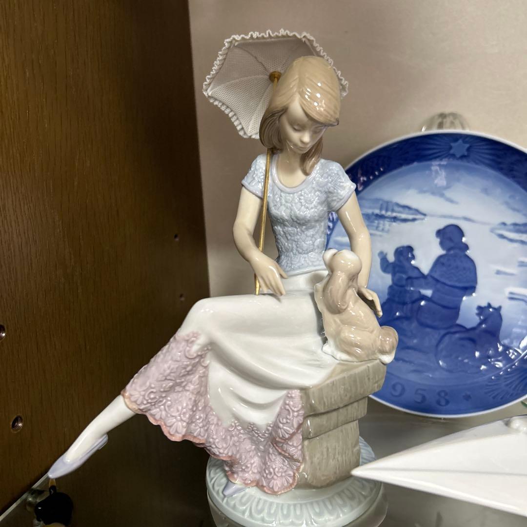 リヤドロ　女性　犬　パラソル　希少　美品