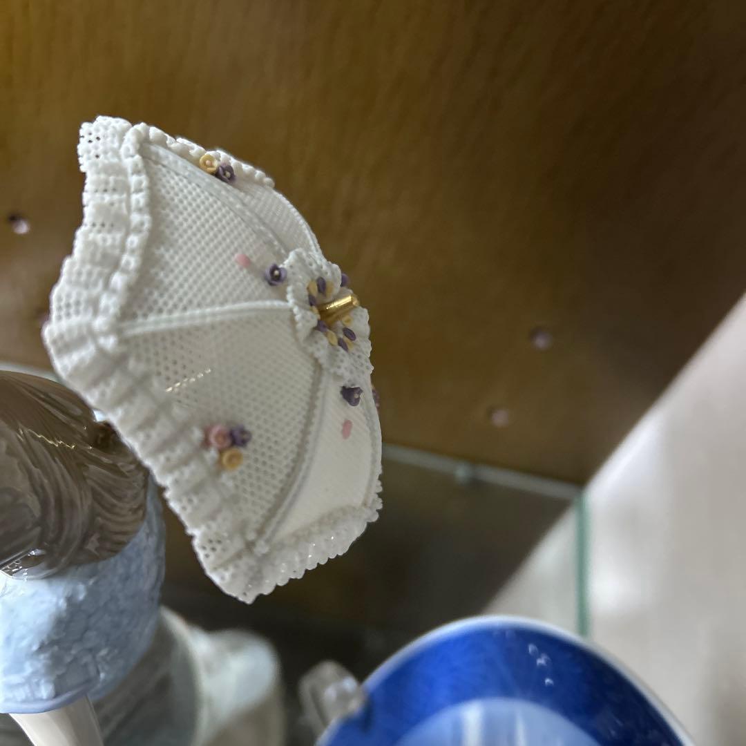 リヤドロ　女性　犬　パラソル　希少　美品