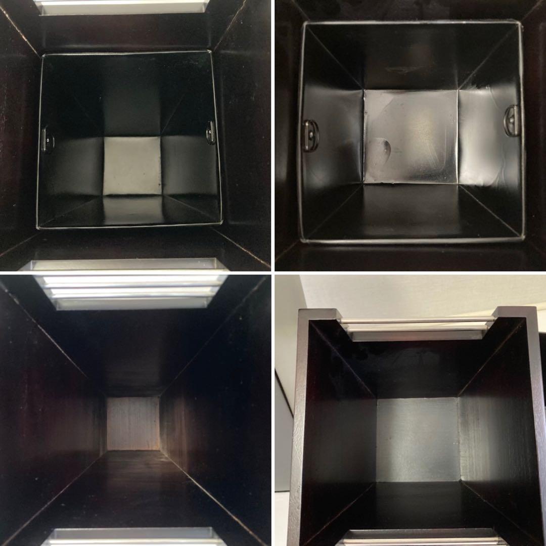 傘立て ゴミ箱 ダストボックス スタンド 2点 木製 アジアン バリ モダン