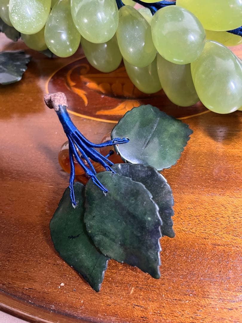 中国美術 翡翠 瑪瑙 ローズクォーツ 紅水晶 葡萄 置物 ぶどう ブドウ