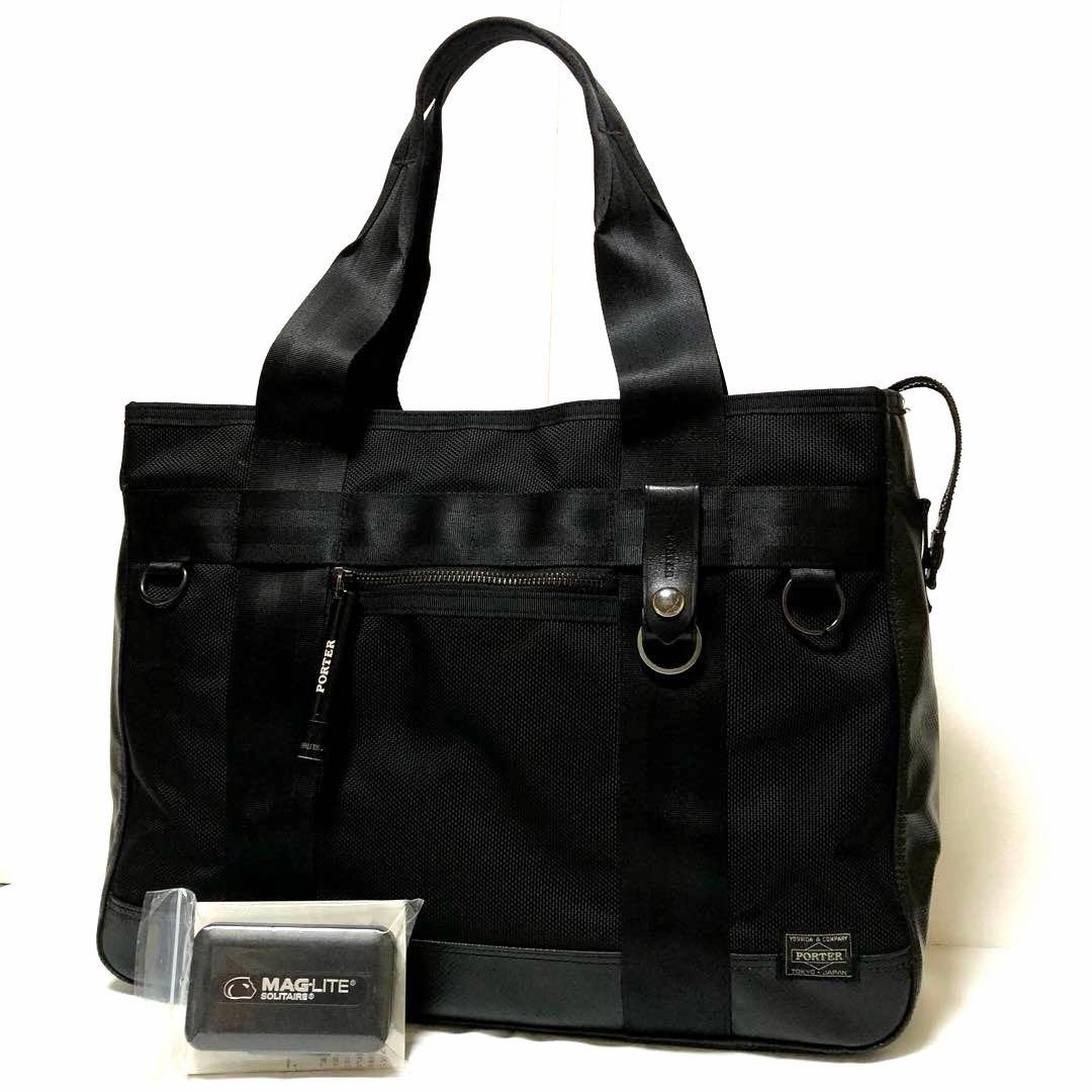 現行タグ✨極美品 ポーター ヒート トートバッグ A4可 大容量 黒 マグライト