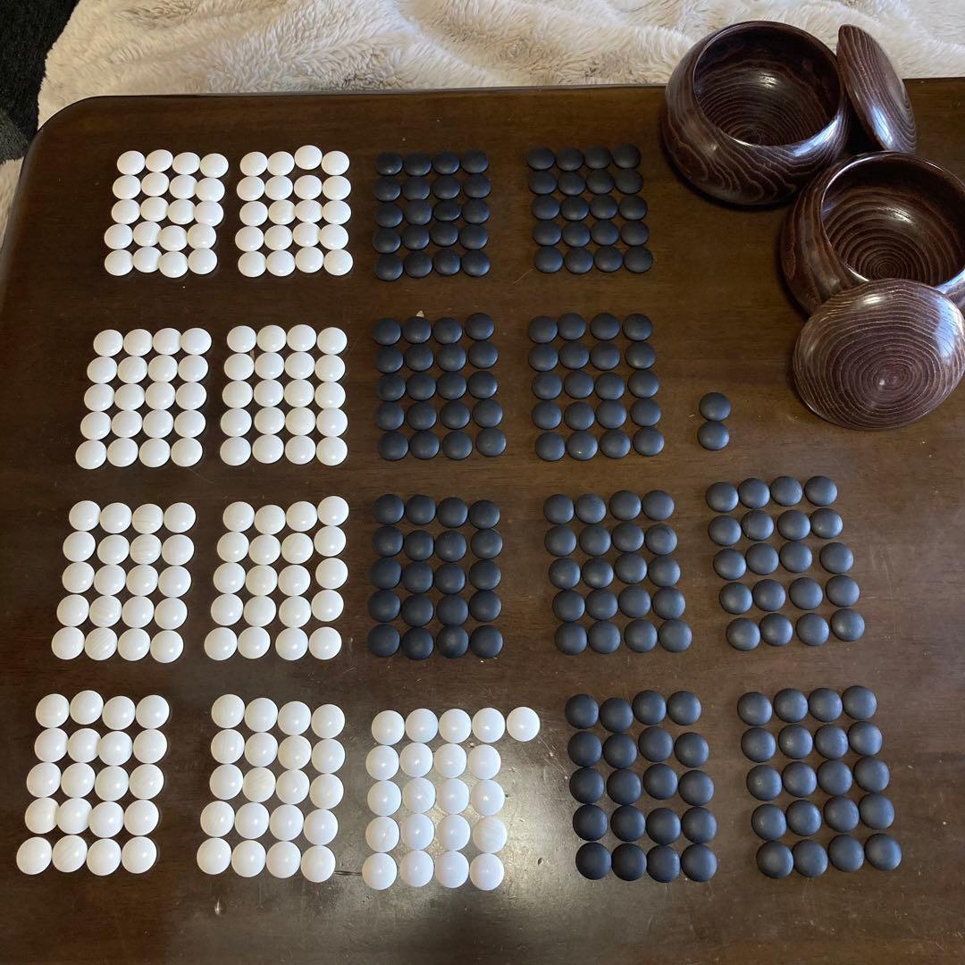 天然木　囲碁盤　蛤碁石　脚付へそ有り　布カバーと桐箱付き　セット