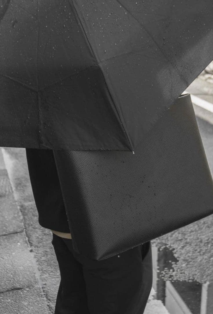 【美品】HushTug ハッシュタグ防水レザートート ブラック